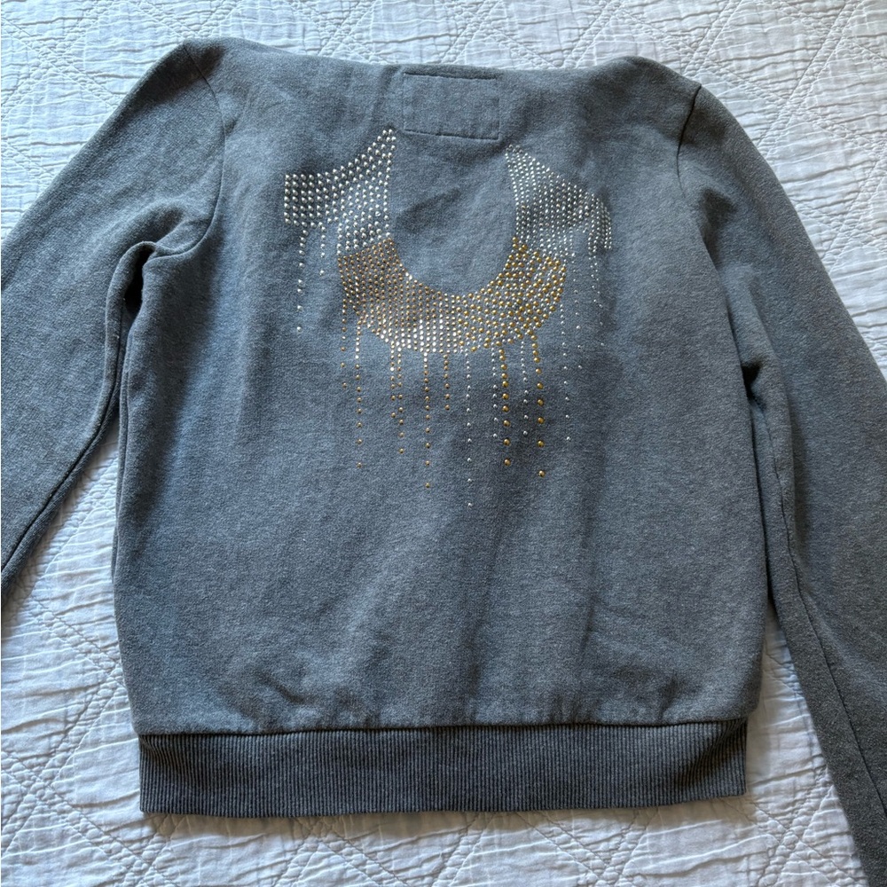 2000s grey true religion hoodie!